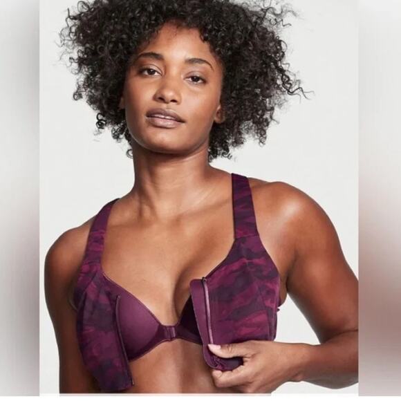 Victoria Secret PRINT  Knockout High Impact Front-Close Sports Bra sIze 38DDD - Picture 2 of 9
